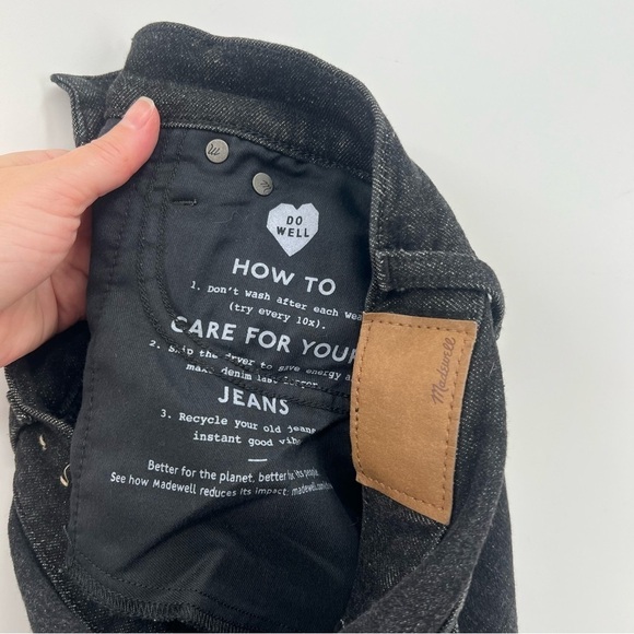 Madewell The Momjean Denim High Rise Stretch Ankle Black Hillshore Wash Size 25 - Picture 13 of 14